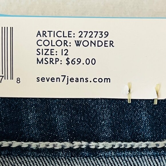 NWT Seven7 Women's Blue Weekend Easy Fit Boyfriend Jeans Size 12 Rolled Cuff - Picture 6 of 15
